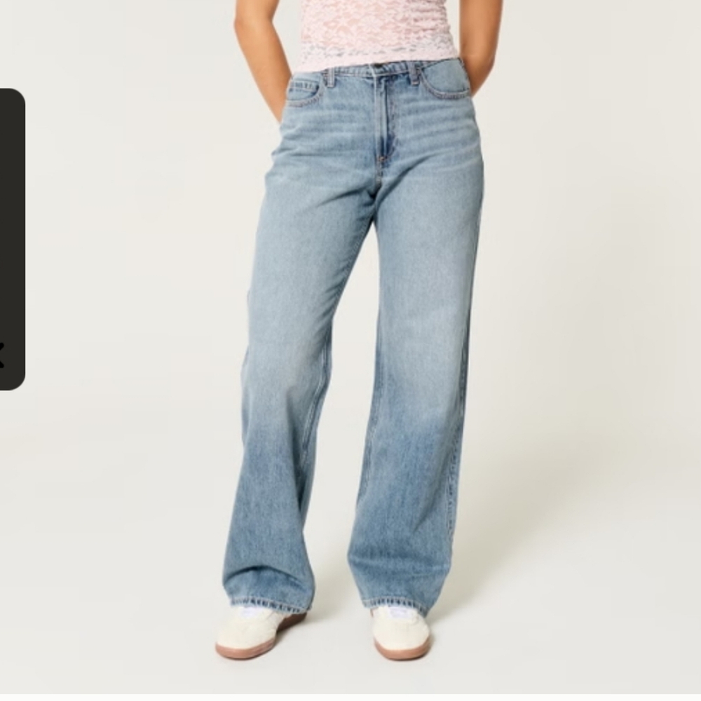 Hollister High Rise Vintage Baggy Jean Blue 0R 24 x 32